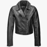 Women's Leather Biker Jacket Black Melbourne