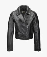 Women's Leather Biker Jacket Black Melbourne