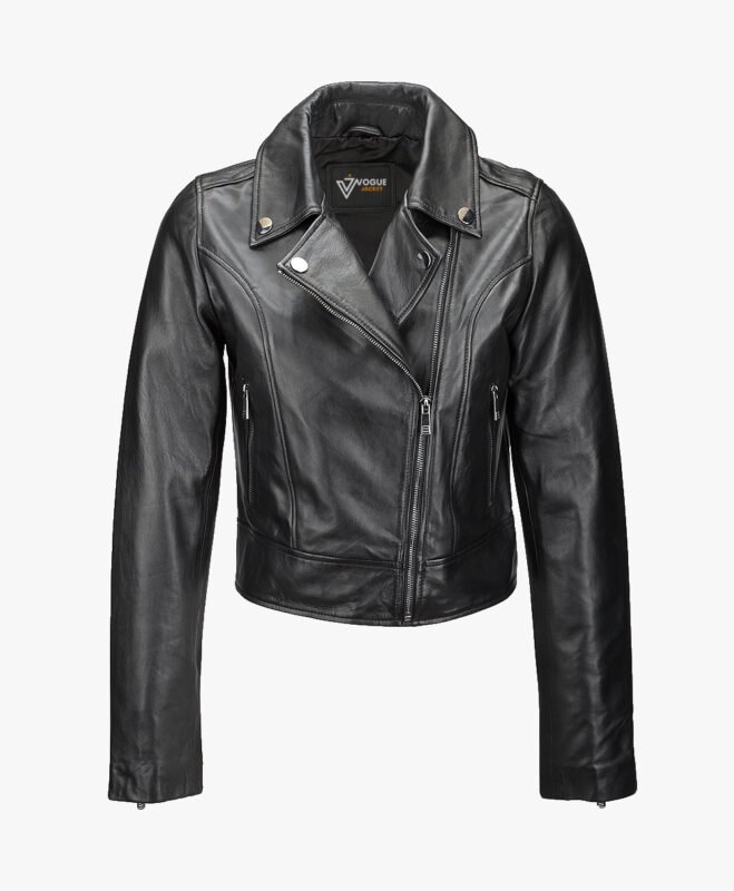 Women's Leather Biker Jacket Black Melbourne