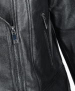 Women's Leather Biker Jacket Black Melbourne