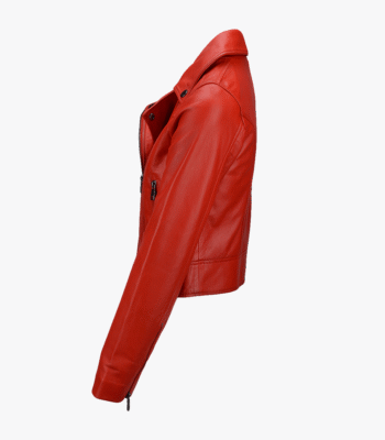 Women's Leather Biker Jacket Red Melbourne
