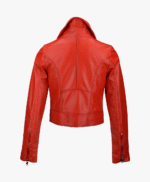 Women's Leather Biker Jacket Red Melbourne
