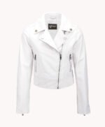 Women's Leather Biker Jacket White Melbourne