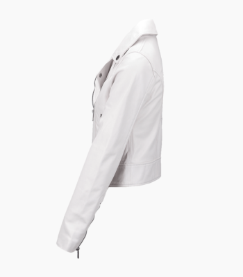 Women's Leather Biker Jacket White Melbourne