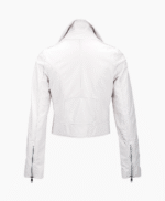 Women's Leather Biker Jacket White Melbourne