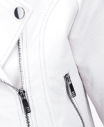 Women's Leather Biker Jacket White Melbourne