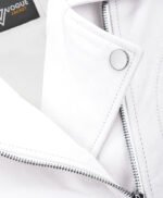 Women's Leather Biker Jacket White Melbourne