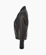 Women's Leather Blazer Black Panama