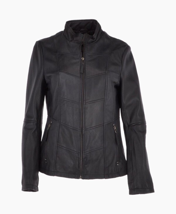 Women's Leather Jacket Black Ocala