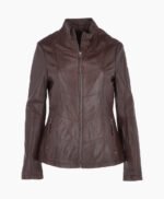 Women's Leather Jacket Brown Ocala