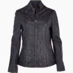 Women's Leather Jacket Navy Ocala