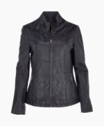 Women's Leather Jacket Navy Ocala