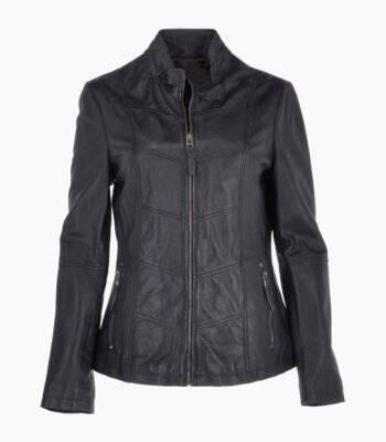 Women's Leather Jacket Navy Ocala