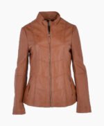 Women's Leather Jacket Tan Ocala