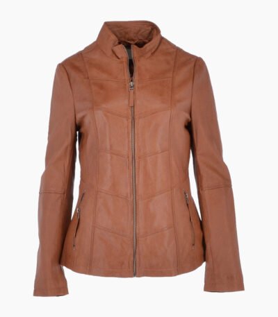 Women's Leather Jacket Tan Ocala