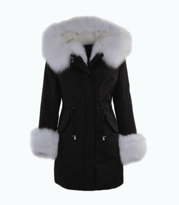Women's Leather Jacket Hooded Black Santa Fe
