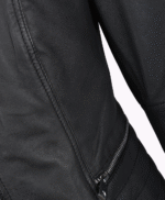 Women's Leather Biker Jacket Black Sanford