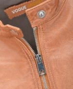 Women's Leather Biker Jacket Tan Sanford