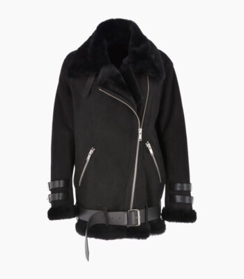 Women's Sheepskin Jacket Black Fargo