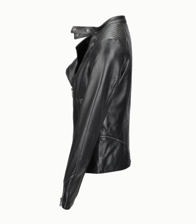 Women's Leather Biker Jacket Black Albany