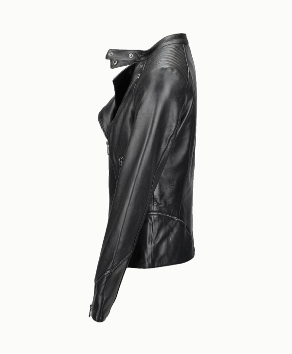 Women's Leather Biker Jacket Black Albany
