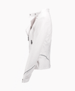 Women's Leather Biker Jacket White Albany