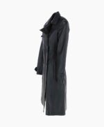 Women's Leather Trench Coat Black Rome