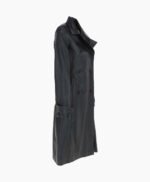 Women's Leather Trench Coat Black Rome