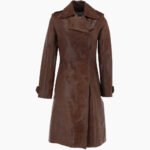 Women's Leather Trench Coat Brown Rome