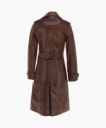 Women's Leather Trench Coat Brown Rome