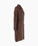 Women's Leather Trench Coat Brown Rome