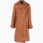 Leather Trench Coat Tan Rome
