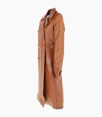 Leather Trench Coat Tan Rome