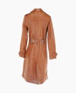 Leather Trench Coat Tan Rome