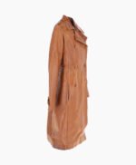 Leather Trench Coat Tan Rome