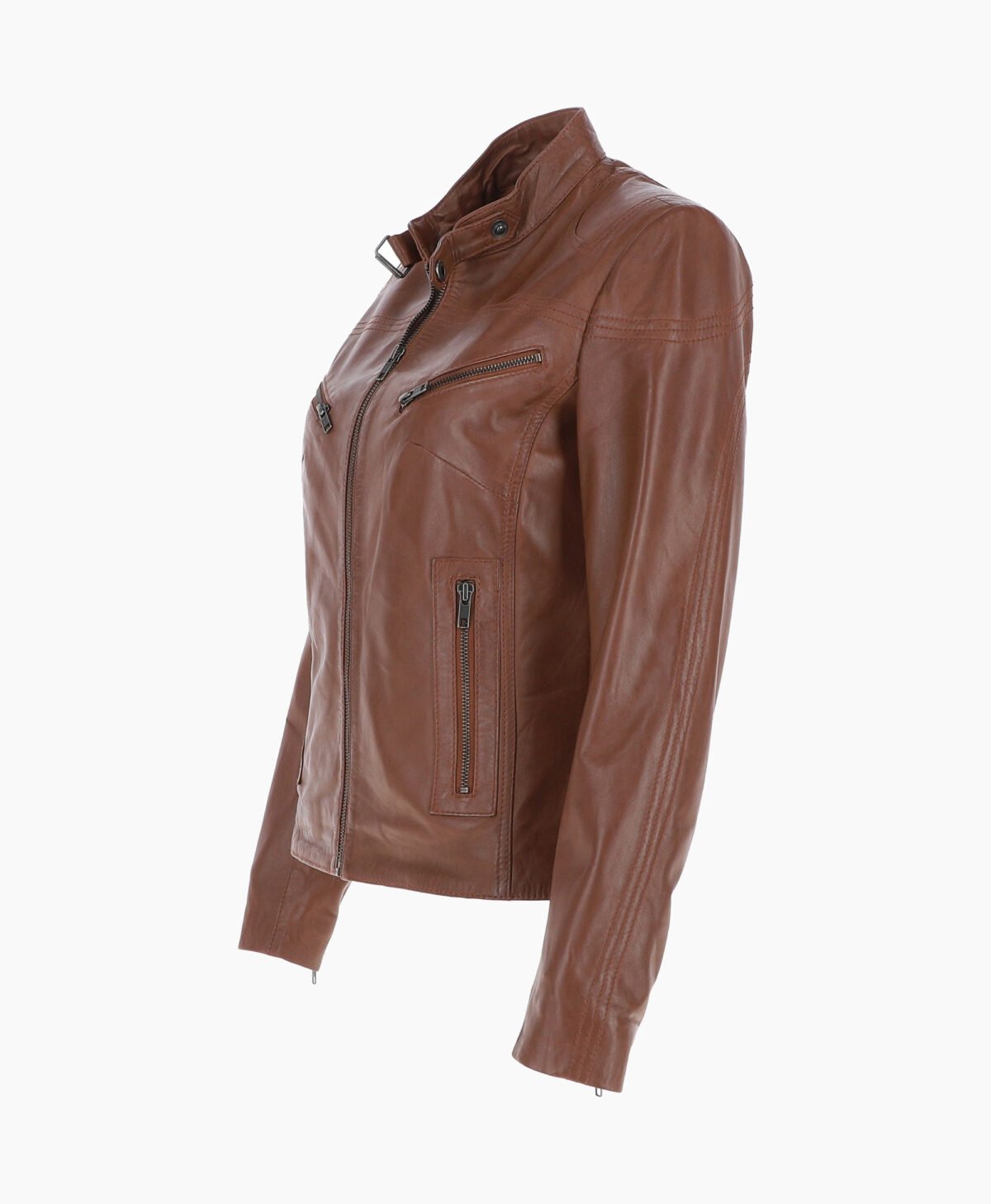 Women's Leather Biker Jacket Brown Alton Women's Leather Biker Jacket Brown Alton