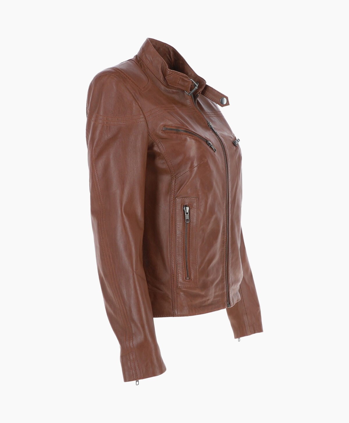 Women's Leather Biker Jacket Brown Alton Women's Leather Biker Jacket Brown Alton