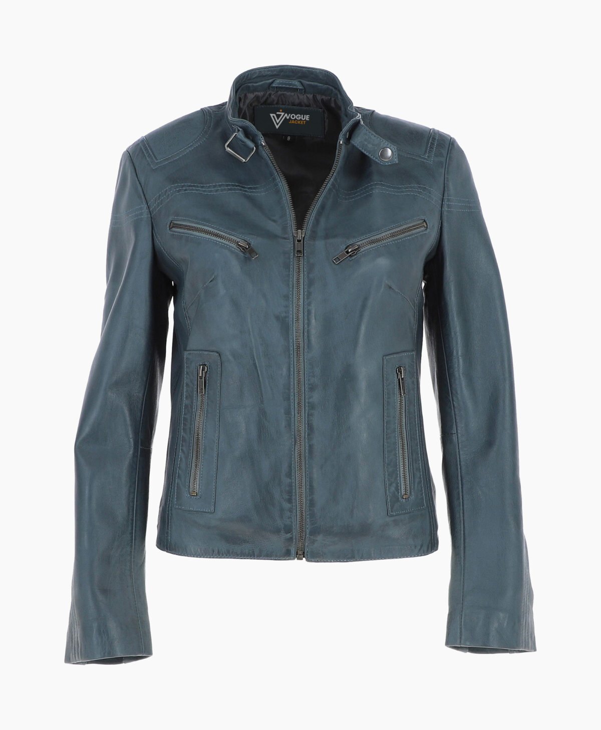 Women's Leather Biker Jacket Gray Alton Women's Leather Biker Jacket Gray Alton