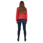 Women's Leather Biker Jacket Red Alton