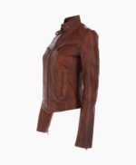 Women's Leather Biker Jacket Vin Tan Alton