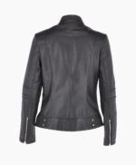 Women's Leather Biker Jacket Black Lahaina