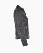 Women's Leather Biker Jacket Black Lahaina