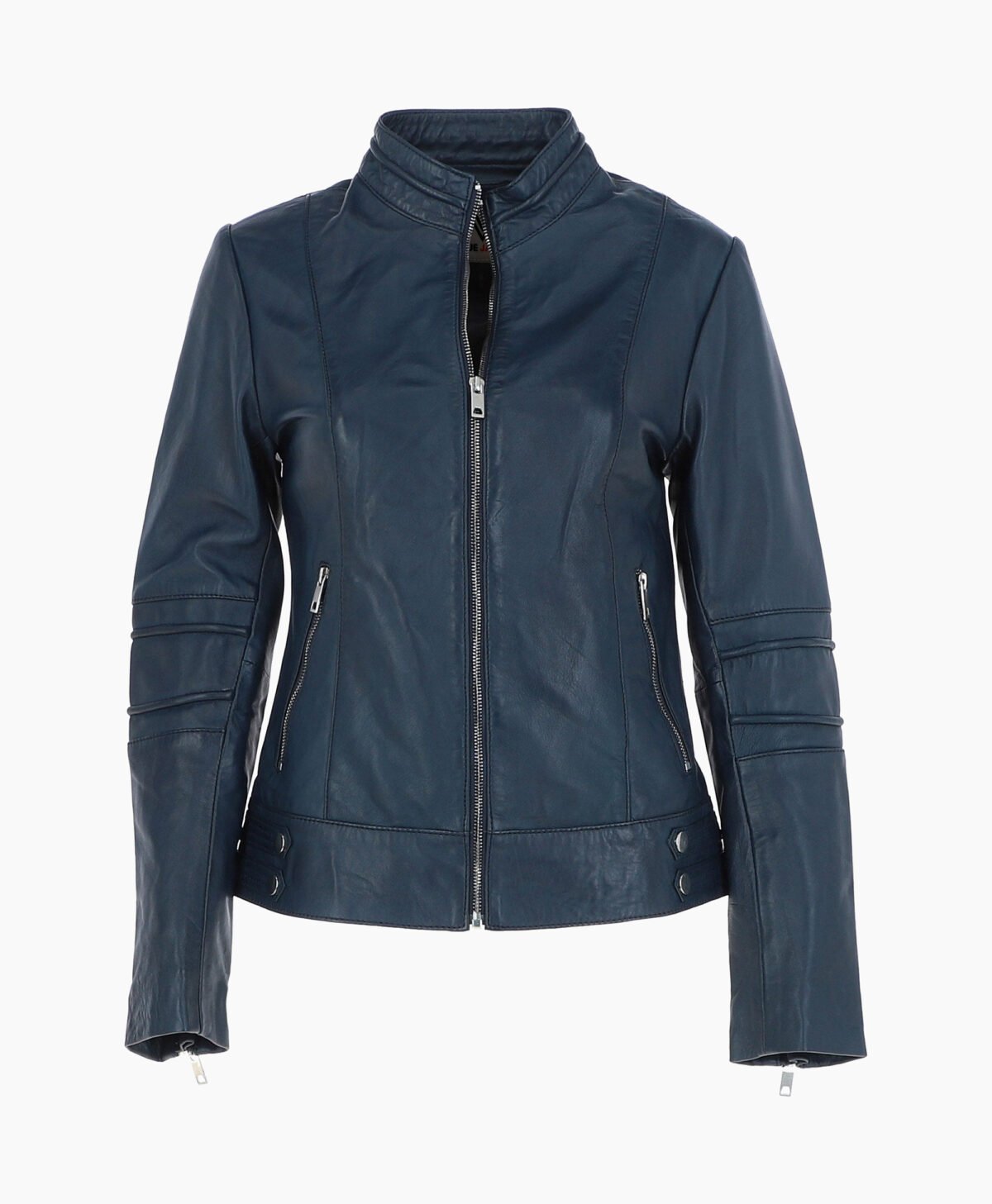 Women's Leather Biker Jacket Navy Lahaina Women's Leather Biker Jacket Navy Lahaina
