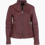Women's Leather Biker Jacket Oxblood Lahaina