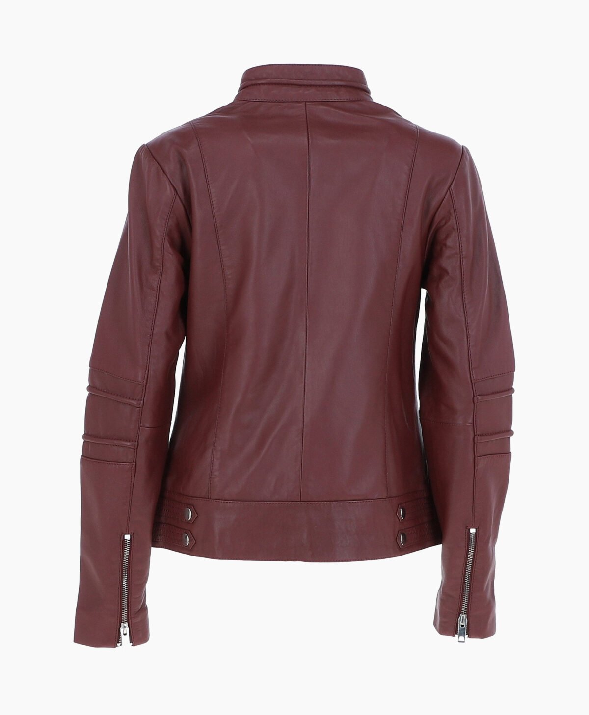 Women's Leather Biker Jacket Oxblood Lahaina