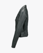 Women's Leather Biker Jacket Green Ottawa