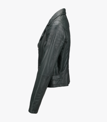 Women's Leather Biker Jacket Green Ottawa