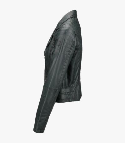 Women's Leather Biker Jacket Green Ottawa