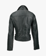 Women's Leather Biker Jacket Green Ottawa