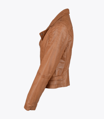 Women's Leather Biker Jacket Tan Ottawa
